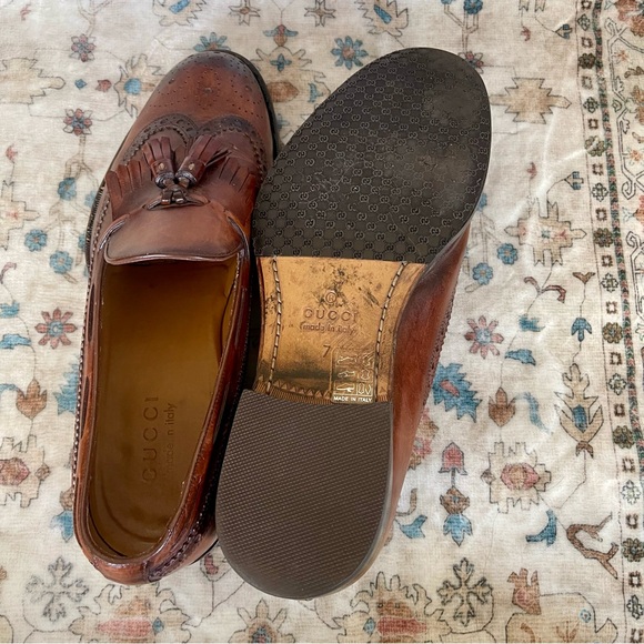 Gucci Brown Leather Tassel Loafers - Picture 4 of 12